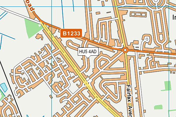 HU5 4AD map - OS VectorMap District (Ordnance Survey)