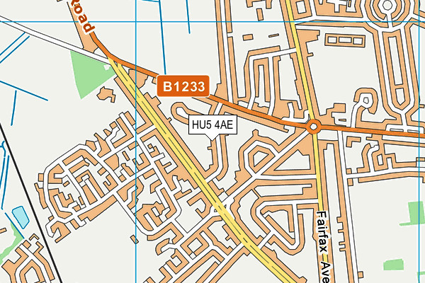 HU5 4AE map - OS VectorMap District (Ordnance Survey)