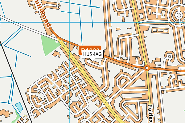 HU5 4AG map - OS VectorMap District (Ordnance Survey)