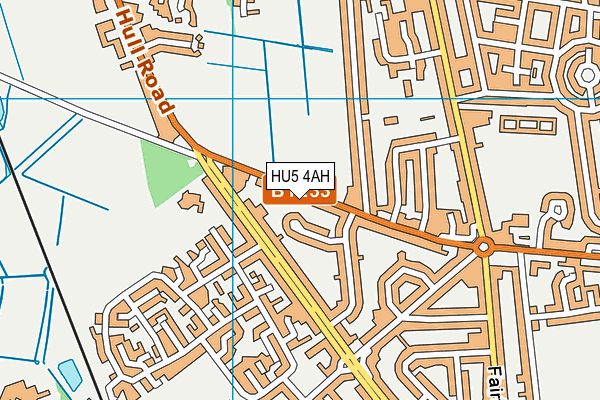 HU5 4AH map - OS VectorMap District (Ordnance Survey)