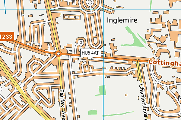 HU5 4AT map - OS VectorMap District (Ordnance Survey)