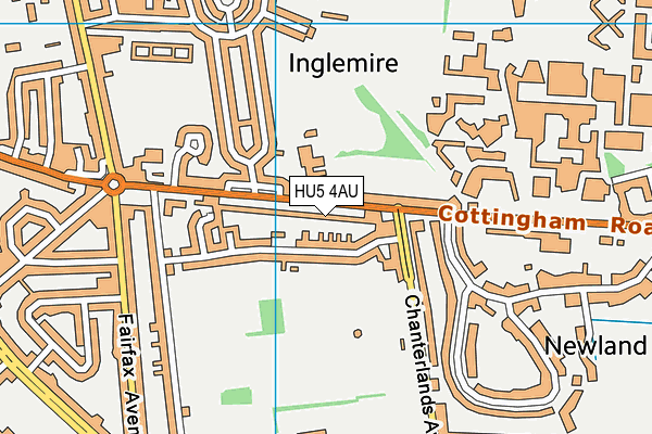 HU5 4AU map - OS VectorMap District (Ordnance Survey)