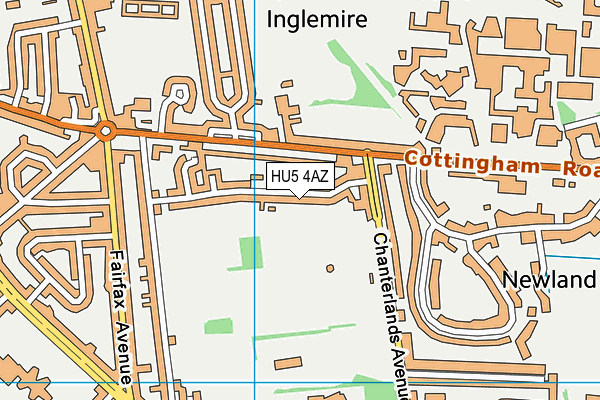 HU5 4AZ map - OS VectorMap District (Ordnance Survey)