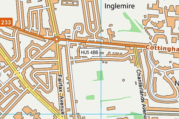 HU5 4BB map - OS VectorMap District (Ordnance Survey)