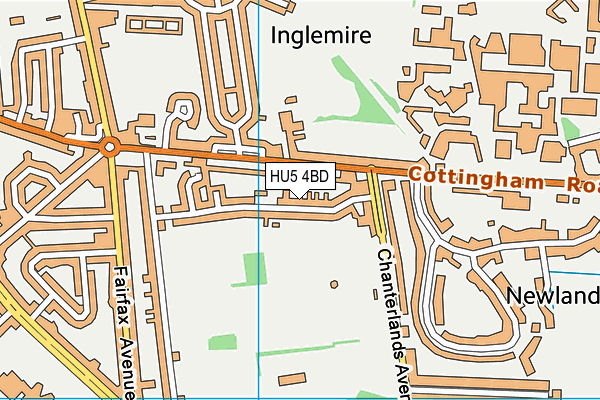 HU5 4BD map - OS VectorMap District (Ordnance Survey)