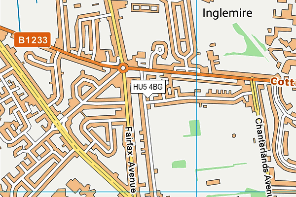HU5 4BG map - OS VectorMap District (Ordnance Survey)