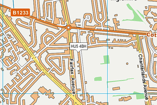 HU5 4BH map - OS VectorMap District (Ordnance Survey)