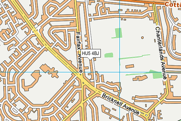 HU5 4BJ map - OS VectorMap District (Ordnance Survey)