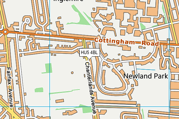 HU5 4BL map - OS VectorMap District (Ordnance Survey)