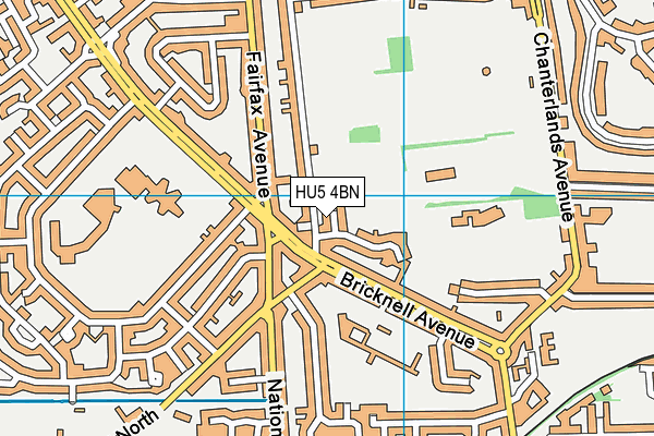 HU5 4BN map - OS VectorMap District (Ordnance Survey)