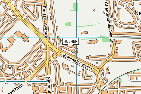 HU5 4BP map - OS VectorMap District (Ordnance Survey)