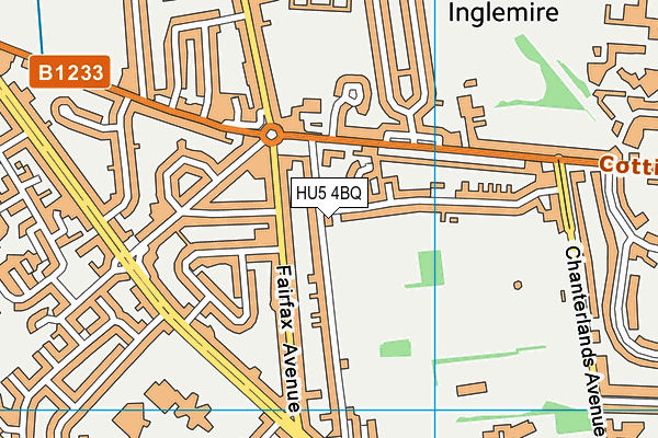 HU5 4BQ map - OS VectorMap District (Ordnance Survey)