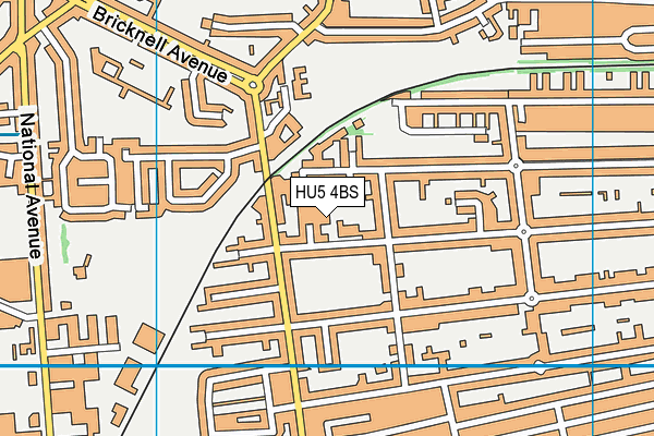HU5 4BS map - OS VectorMap District (Ordnance Survey)