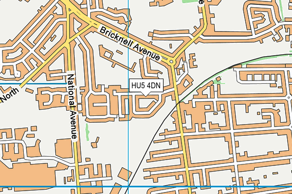 HU5 4DN map - OS VectorMap District (Ordnance Survey)