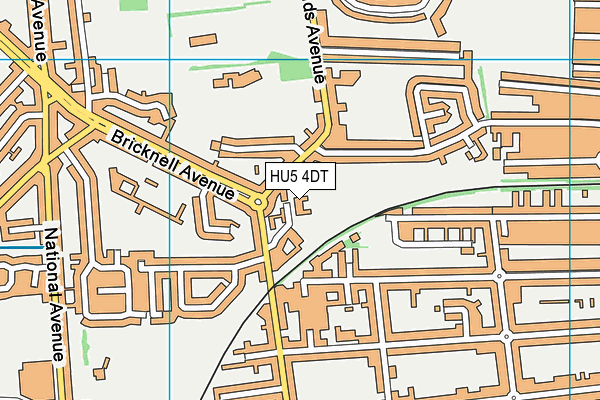 HU5 4DT map - OS VectorMap District (Ordnance Survey)