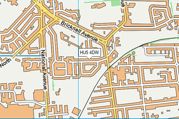 HU5 4DW map - OS VectorMap District (Ordnance Survey)