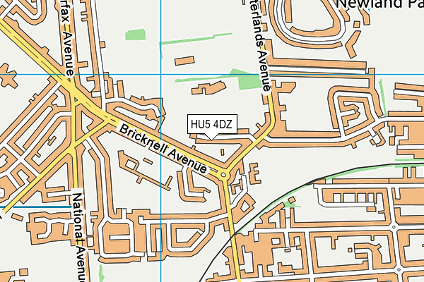 HU5 4DZ map - OS VectorMap District (Ordnance Survey)