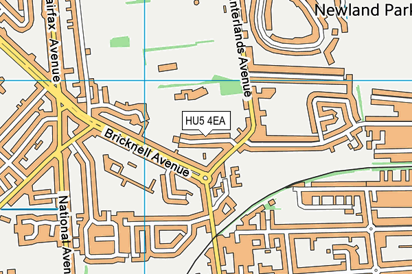 HU5 4EA map - OS VectorMap District (Ordnance Survey)