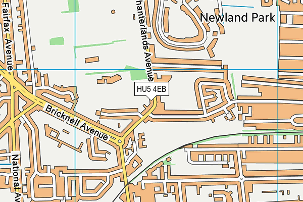 HU5 4EB map - OS VectorMap District (Ordnance Survey)