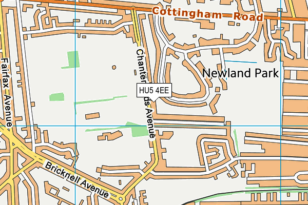 HU5 4EE map - OS VectorMap District (Ordnance Survey)