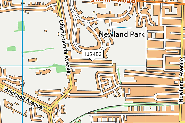HU5 4EG map - OS VectorMap District (Ordnance Survey)