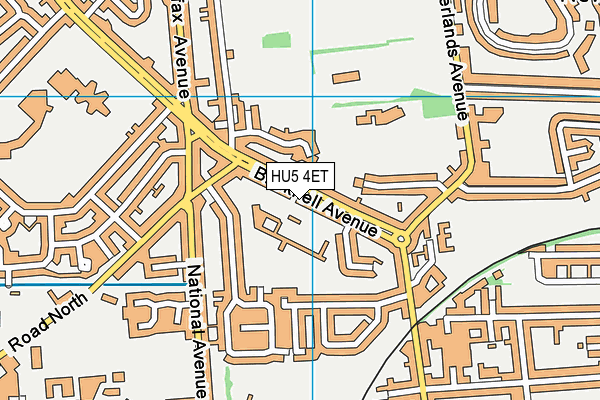 HU5 4ET map - OS VectorMap District (Ordnance Survey)