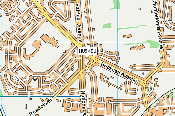 HU5 4EU map - OS VectorMap District (Ordnance Survey)