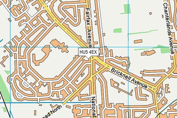 HU5 4EX map - OS VectorMap District (Ordnance Survey)