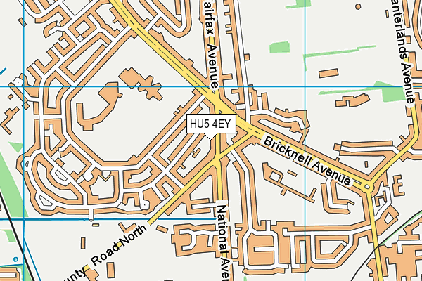 HU5 4EY map - OS VectorMap District (Ordnance Survey)