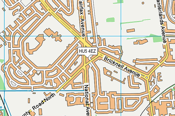 HU5 4EZ map - OS VectorMap District (Ordnance Survey)