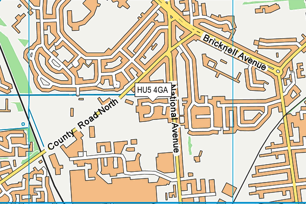 HU5 4GA map - OS VectorMap District (Ordnance Survey)