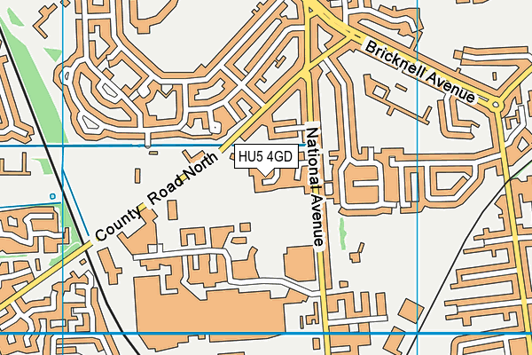 HU5 4GD map - OS VectorMap District (Ordnance Survey)