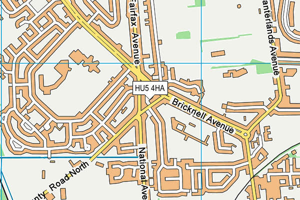 HU5 4HA map - OS VectorMap District (Ordnance Survey)