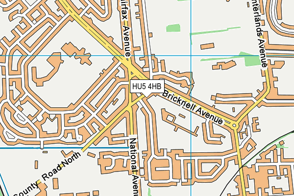 HU5 4HB map - OS VectorMap District (Ordnance Survey)
