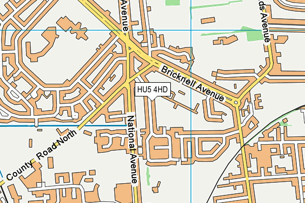 HU5 4HD map - OS VectorMap District (Ordnance Survey)