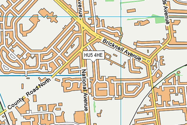 HU5 4HE map - OS VectorMap District (Ordnance Survey)