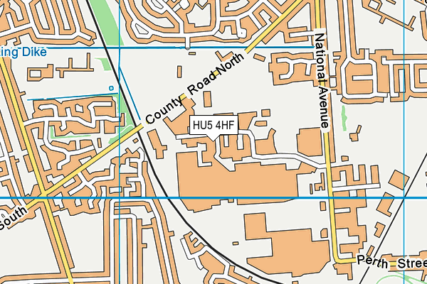 HU5 4HF map - OS VectorMap District (Ordnance Survey)