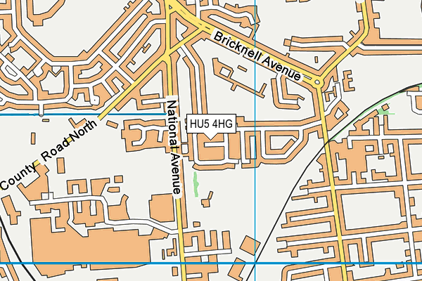 HU5 4HG map - OS VectorMap District (Ordnance Survey)