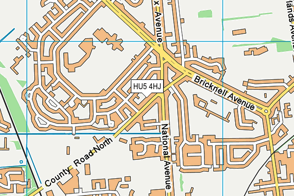 HU5 4HJ map - OS VectorMap District (Ordnance Survey)