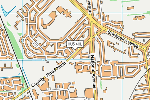 HU5 4HL map - OS VectorMap District (Ordnance Survey)