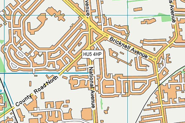 HU5 4HP map - OS VectorMap District (Ordnance Survey)