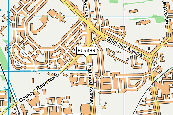 HU5 4HR map - OS VectorMap District (Ordnance Survey)