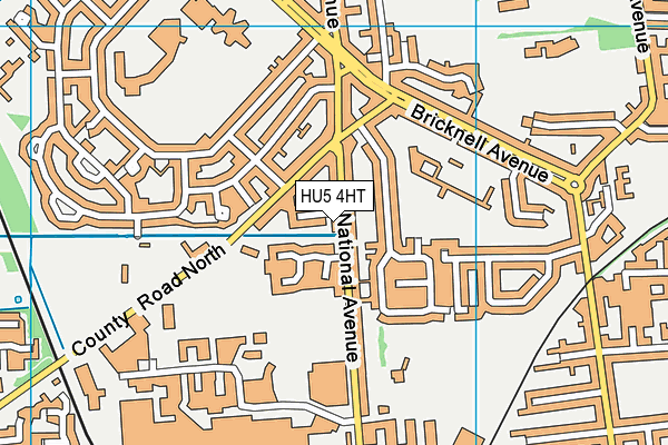 HU5 4HT map - OS VectorMap District (Ordnance Survey)