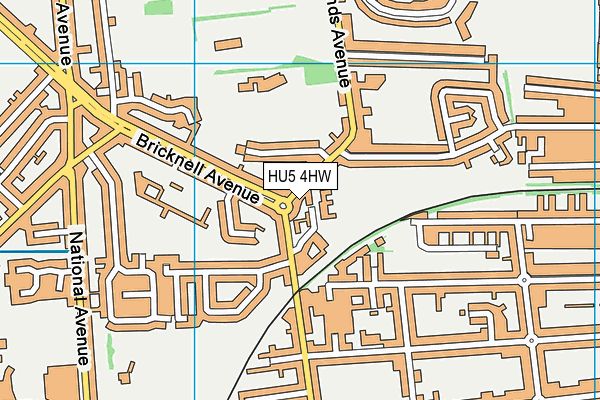 HU5 4HW map - OS VectorMap District (Ordnance Survey)