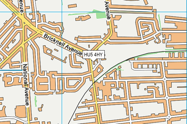 HU5 4HY map - OS VectorMap District (Ordnance Survey)