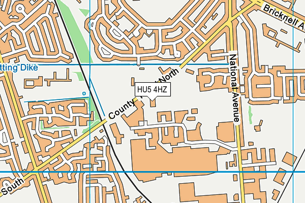 HU5 4HZ map - OS VectorMap District (Ordnance Survey)