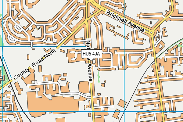 HU5 4JA map - OS VectorMap District (Ordnance Survey)