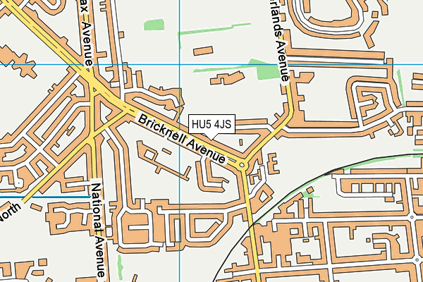 HU5 4JS map - OS VectorMap District (Ordnance Survey)