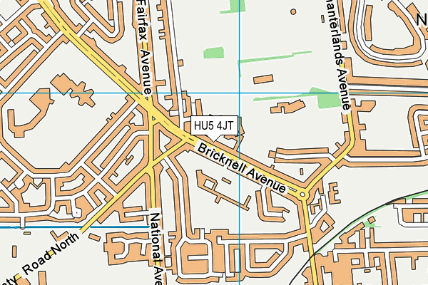 HU5 4JT map - OS VectorMap District (Ordnance Survey)