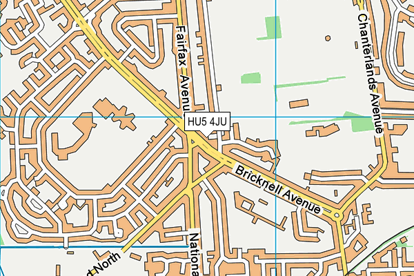 HU5 4JU map - OS VectorMap District (Ordnance Survey)